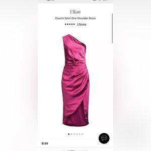 Elliot Cassini Satin One-Shoulder Dress